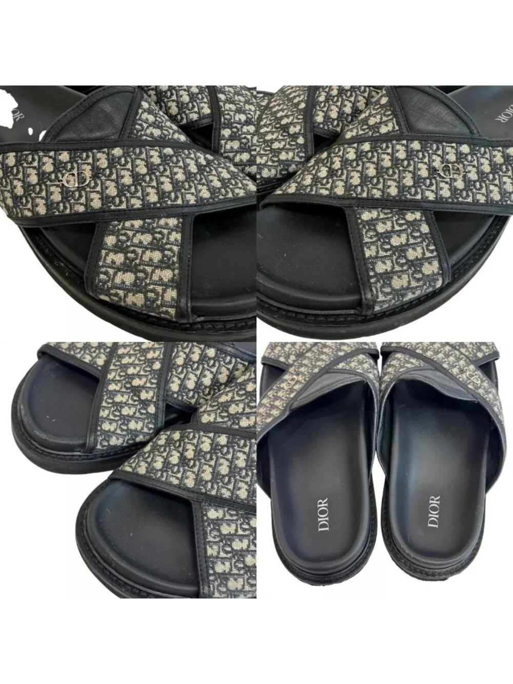 Dior Slide Shower CD Logo Oblique Jacquard Sandals